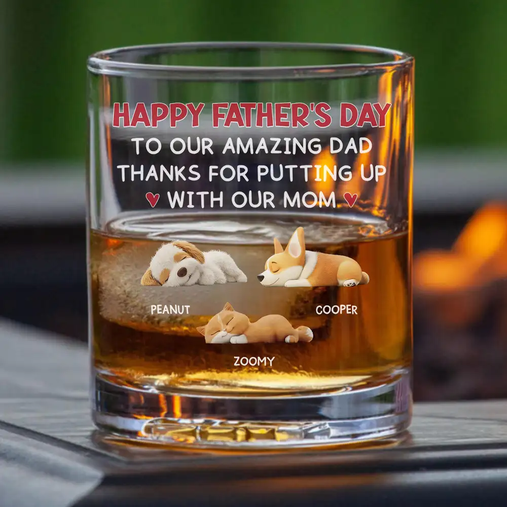 Personalized Whiskey Glass – Cute Pets Father’s Day Gift - Image 2