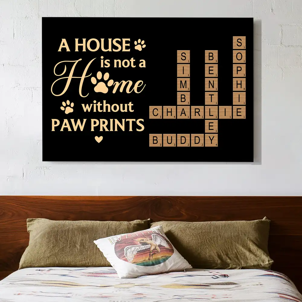 Personalized Poster/Canvas with Paw Prints Design - Image 3