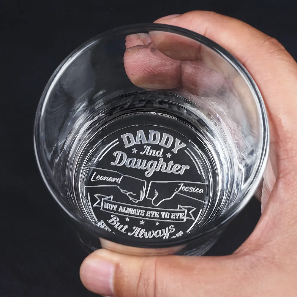 Daddy And Children Always Heart To Heart - Custom Whiskey Glass for Dad – Personalized Father’s Day or Birthday Gift - Image 6