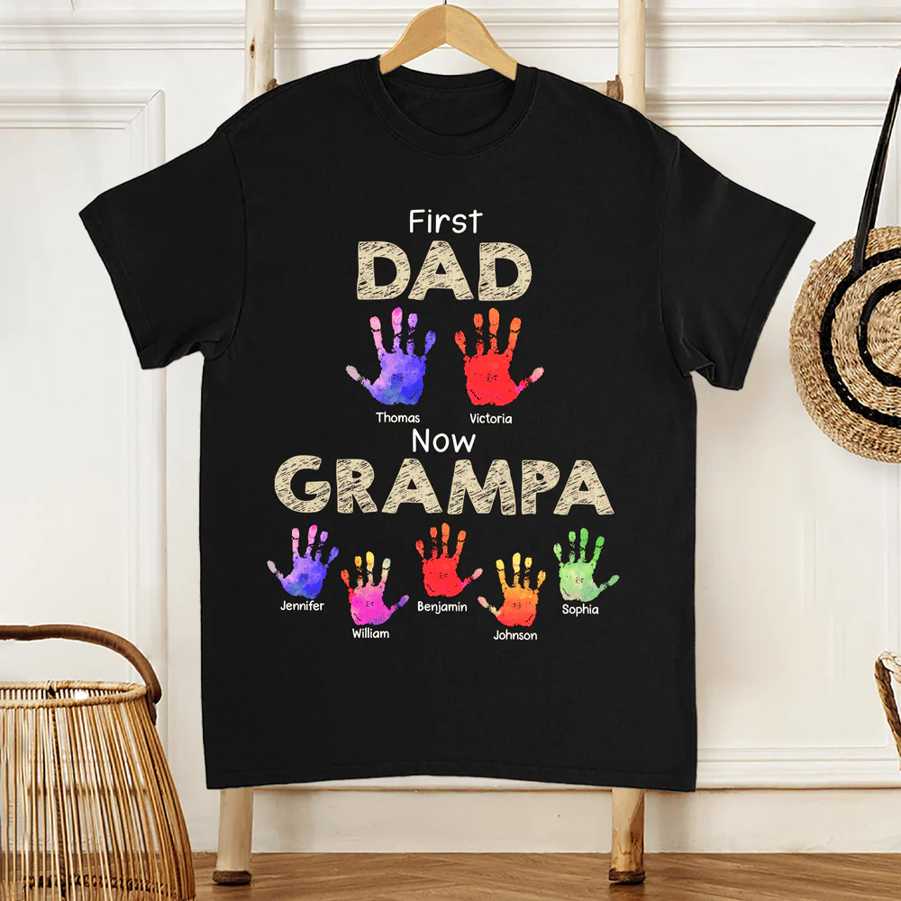 Custom Handprint T-Shirt for Dad or Grandpa – Personalized Gift - Image 3