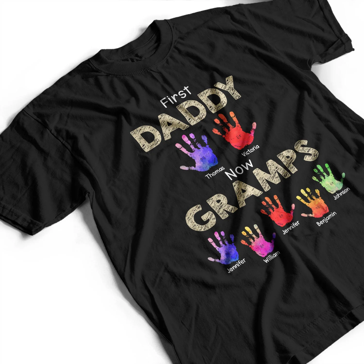 Custom Handprint T-Shirt for Dad or Grandpa – Personalized Gift - Image 7