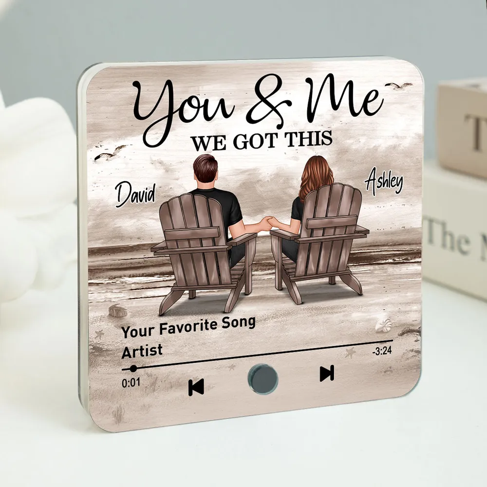 You & Me Beach Love Acrylic Music Magnet – Custom Song Gift for Couples - Image 10