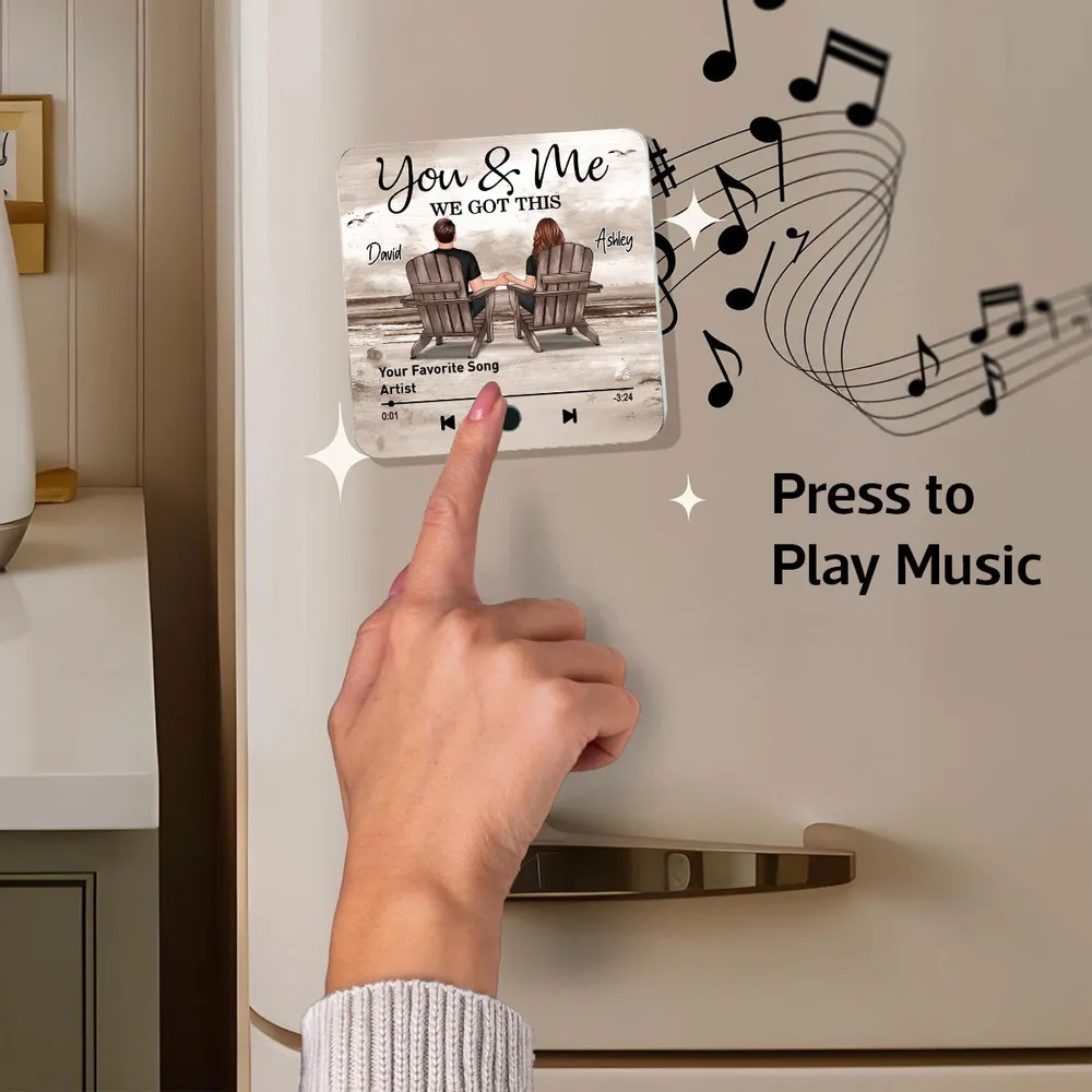 You & Me Beach Love Acrylic Music Magnet – Custom Song Gift for Couples - Image 4