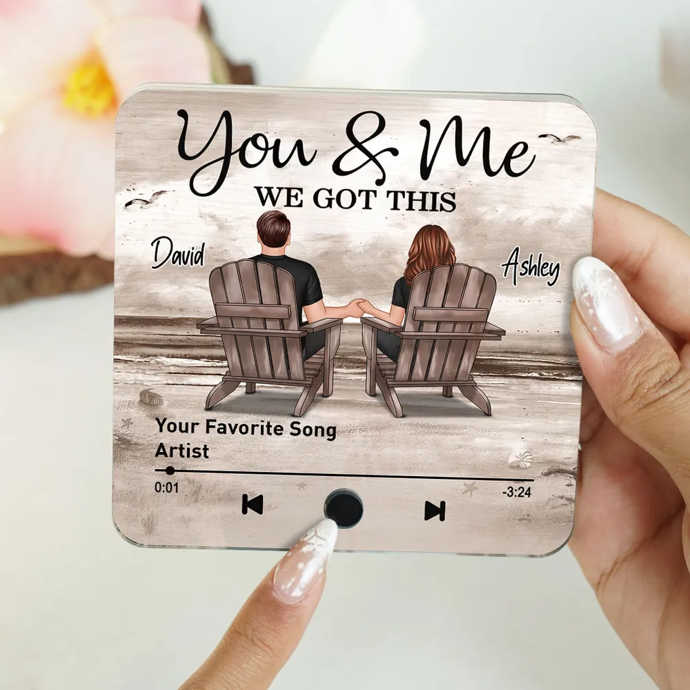 You & Me Beach Love Acrylic Music Magnet – Custom Song Gift for Couples - Image 5