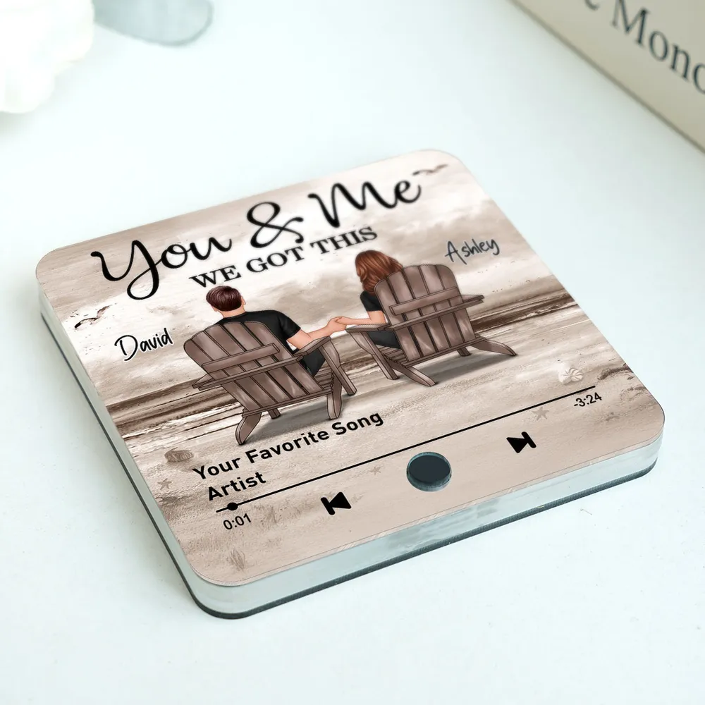 You & Me Beach Love Acrylic Music Magnet – Custom Song Gift for Couples - Image 6