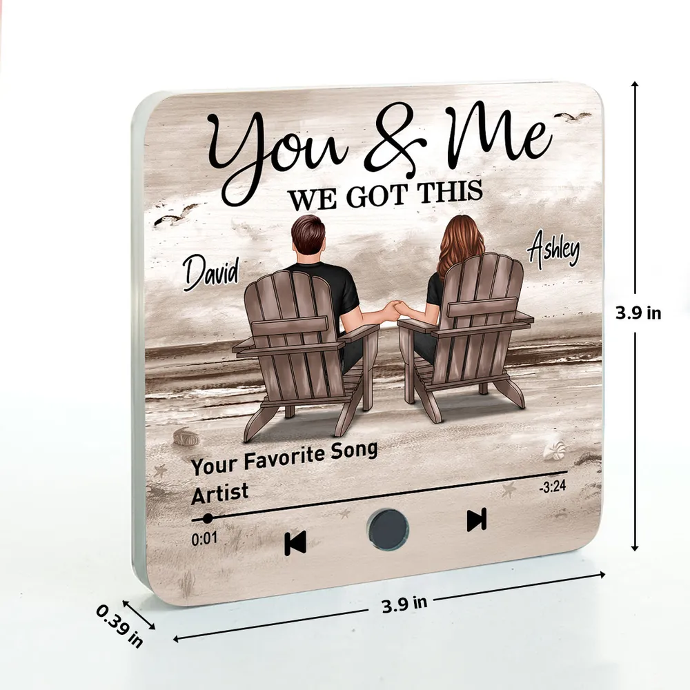 You & Me Beach Love Acrylic Music Magnet – Custom Song Gift for Couples - Image 7