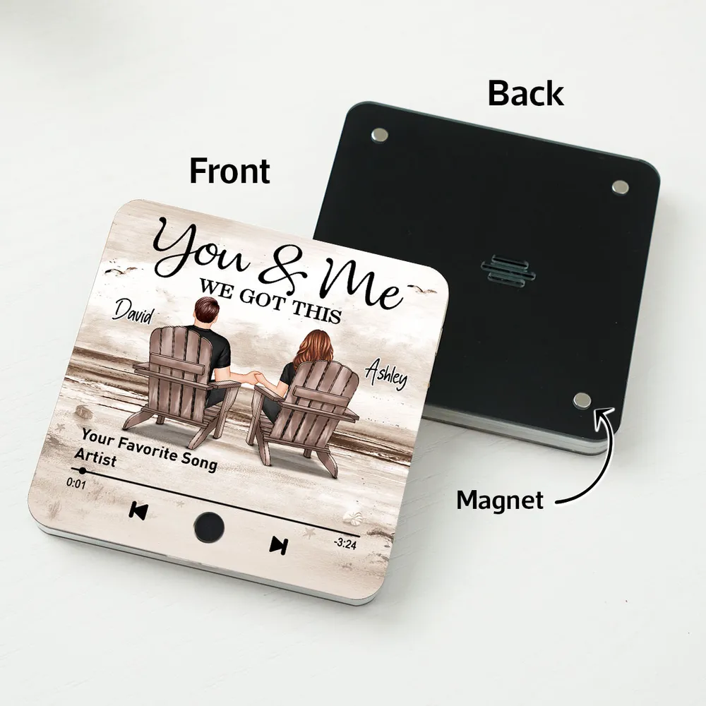 You & Me Beach Love Acrylic Music Magnet – Custom Song Gift for Couples - Image 9