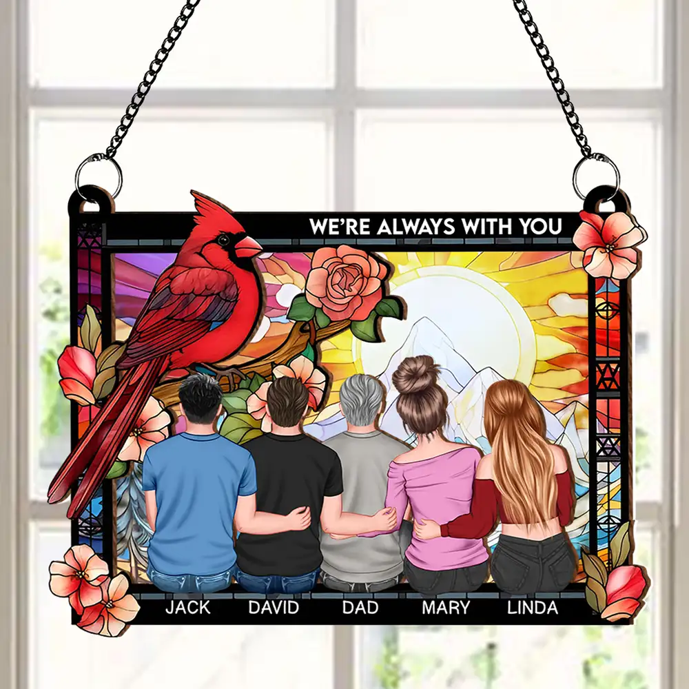 I Am Always With You Wood and Acrylic Layered Ornament – Cardinal and Angel Family Memorial Keepsake - Image 5