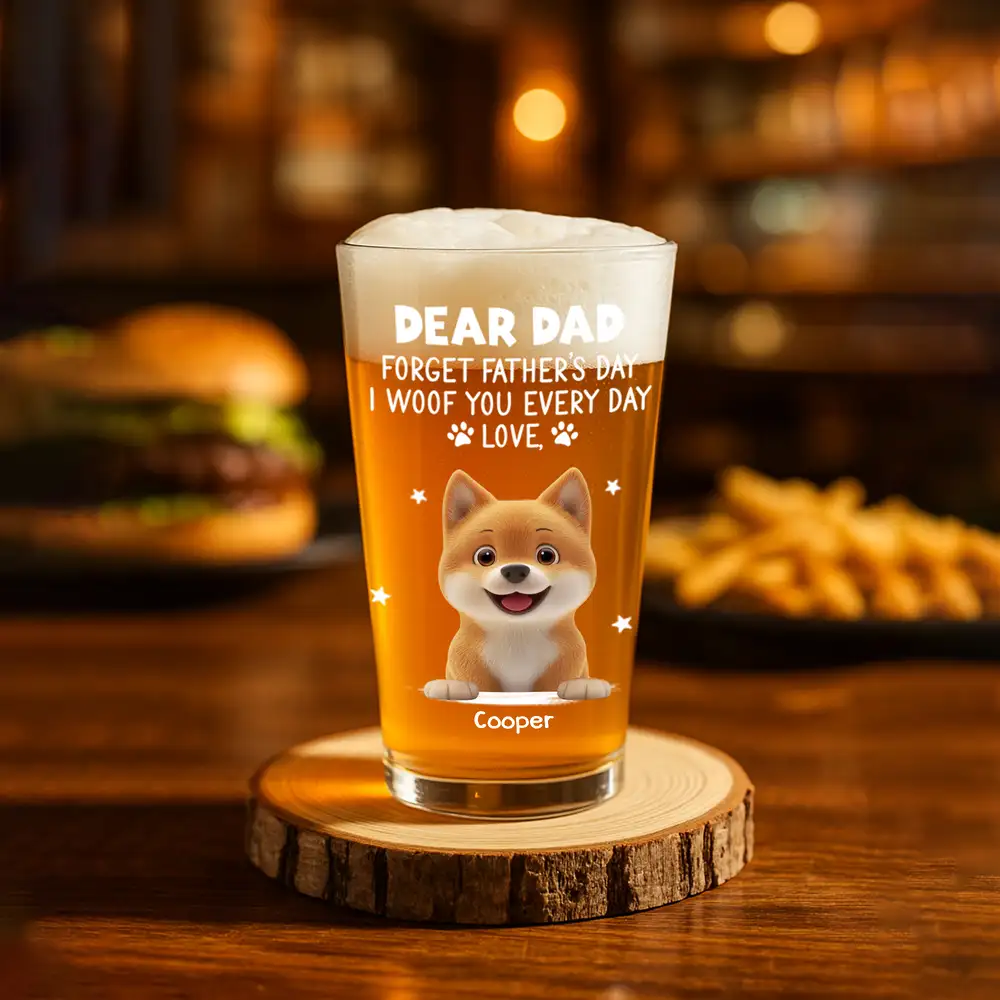 Custom Dog Lover Beer Glass – Cute Dogs with Names – Perfect Pet Gift for Father’s Day or Birthday – Celebrate Love Every Day - Image 3