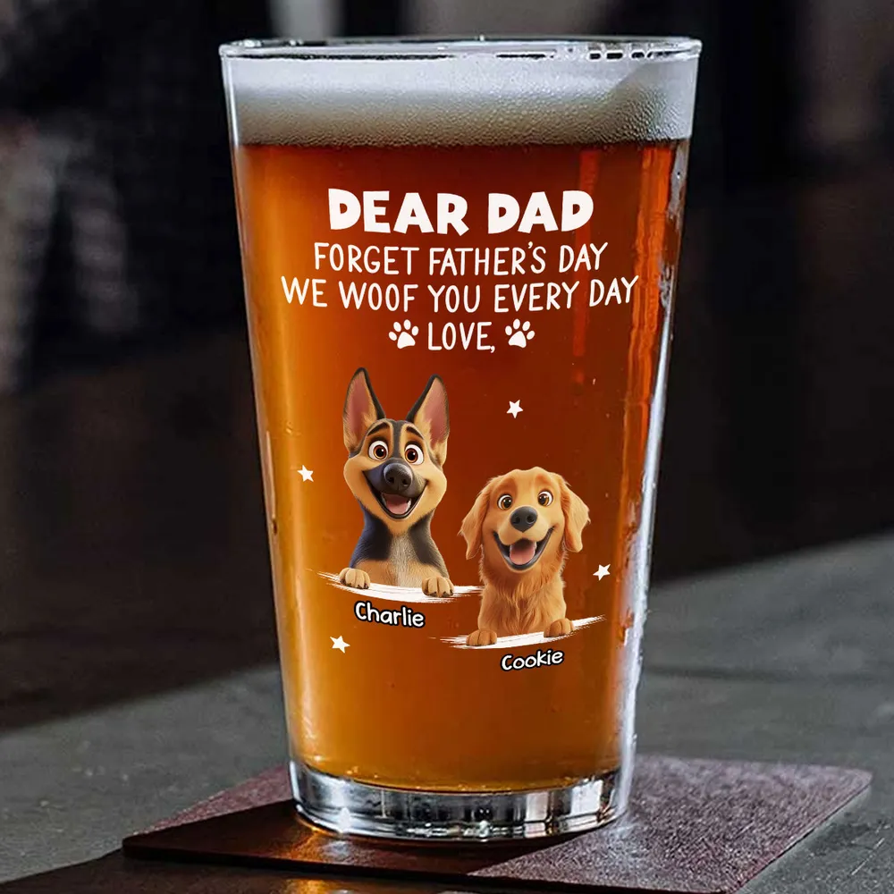 Custom Dog Lover Beer Glass – Cute Dogs with Names – Perfect Pet Gift for Father’s Day or Birthday – Celebrate Love Every Day - Image 5