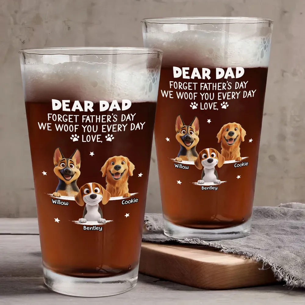 Custom Dog Lover Beer Glass – Cute Dogs with Names – Perfect Pet Gift for Father’s Day or Birthday – Celebrate Love Every Day - Image 6