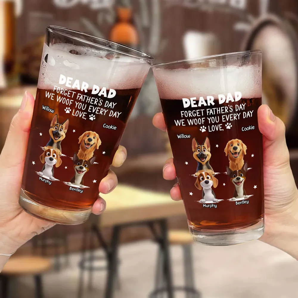 Custom Dog Lover Beer Glass – Cute Dogs with Names – Perfect Pet Gift for Father’s Day or Birthday – Celebrate Love Every Day - Image 7