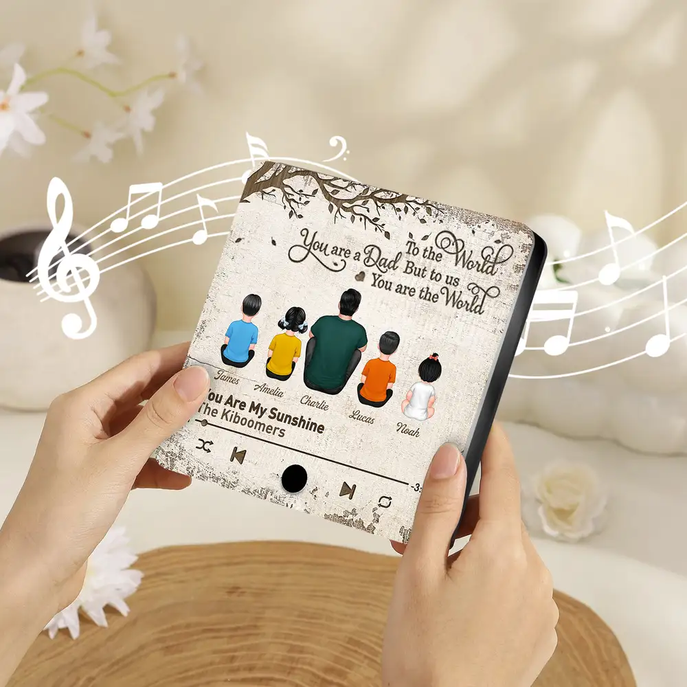 Father’s Day Acrylic Music Magnet – Personalized Back View Design with Name & Song – Gift to Dad - Image 2