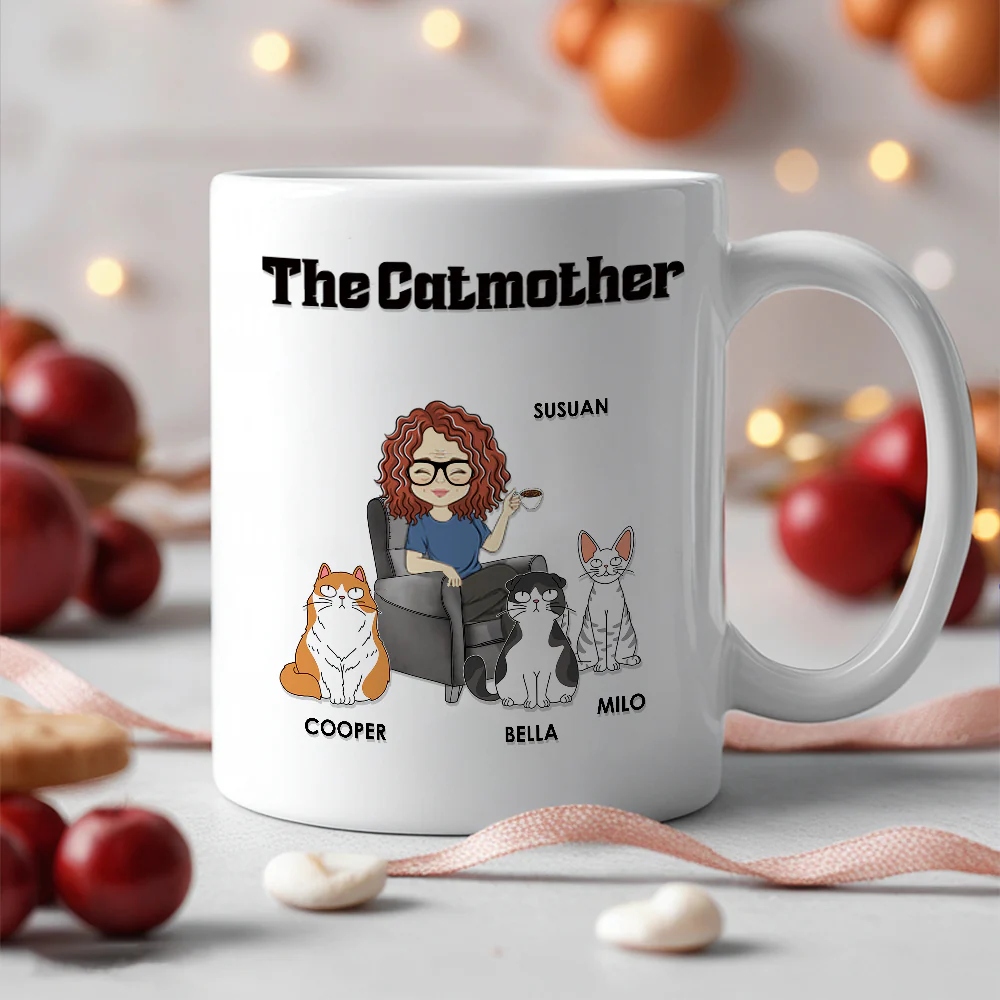 Personalized Beer Glass for Cat Dad – The Catfather Design with Cute Cats – Father's Day Gift for Pet Lovers - Image 4