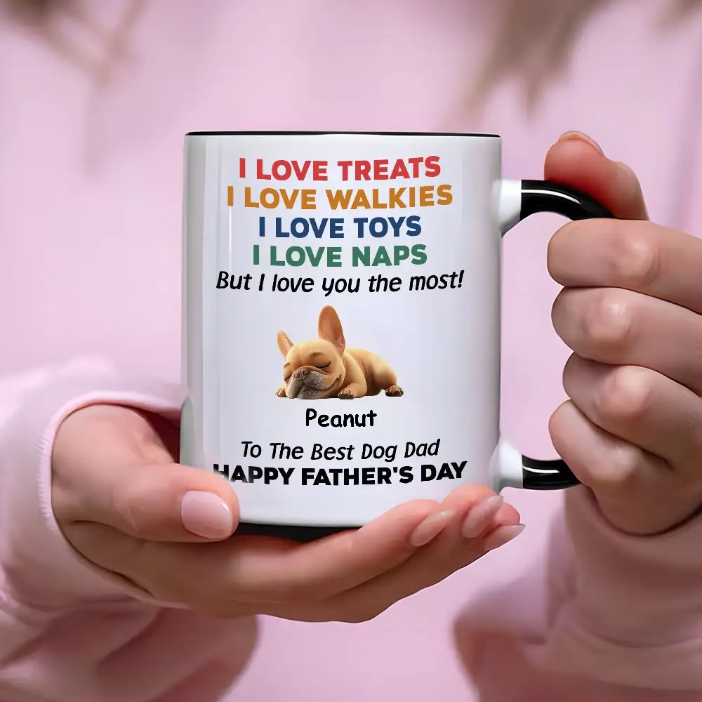 Custom Dog Dad Humor Mug, Personalized Holiday Gift Cup - Image 2
