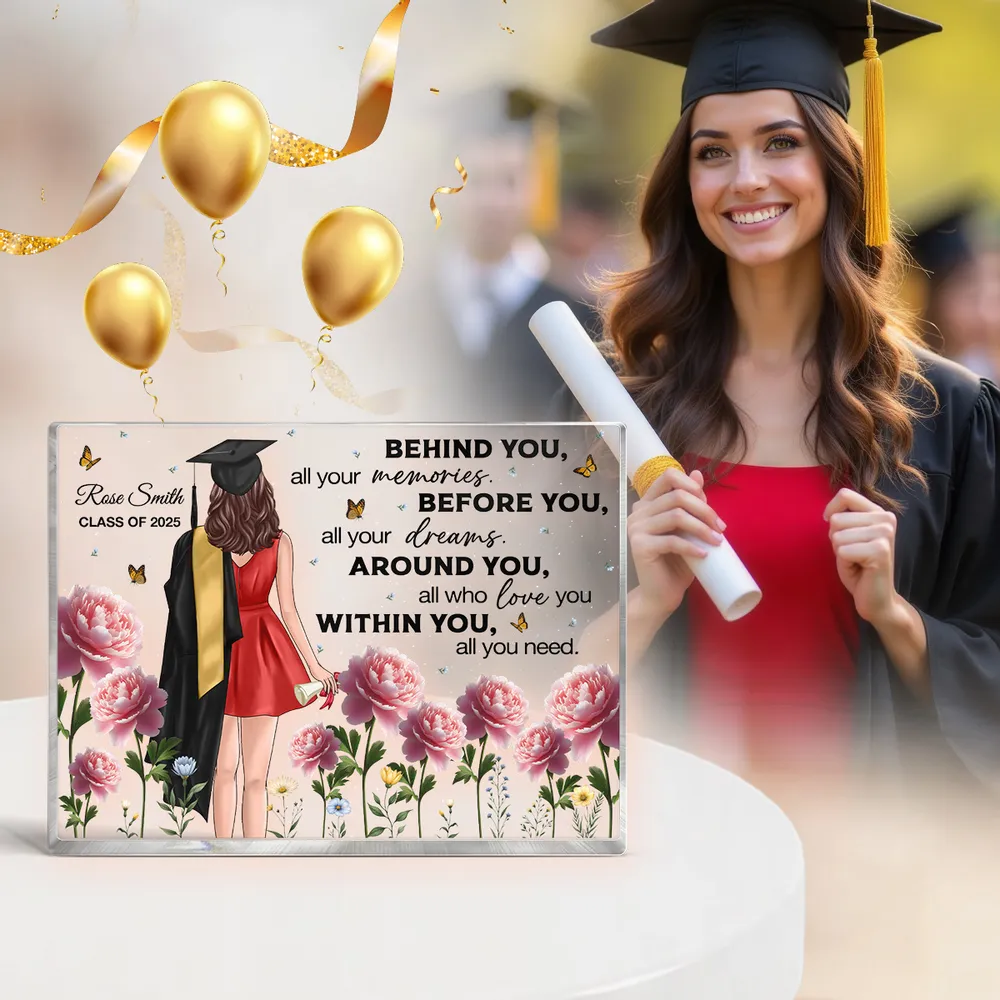 Floral Acrylic Graduation Keepsake for Class of 2025, Inspirational Gift for Her or Him - Image 10