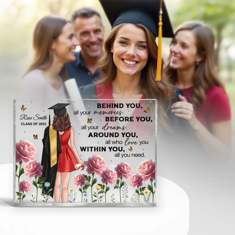 Floral Acrylic Graduation Keepsake for Class of 2025, Inspirational Gift for Her or Him - Image 7