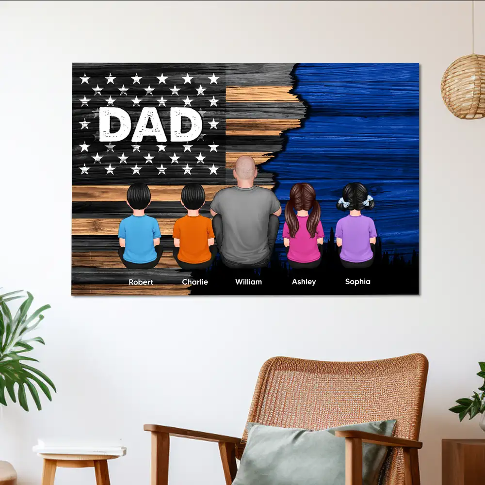 To Dad with Love – Custom Poster with Kids’ Names – Thoughtful Father’s Day Gift from the Family - Image 3