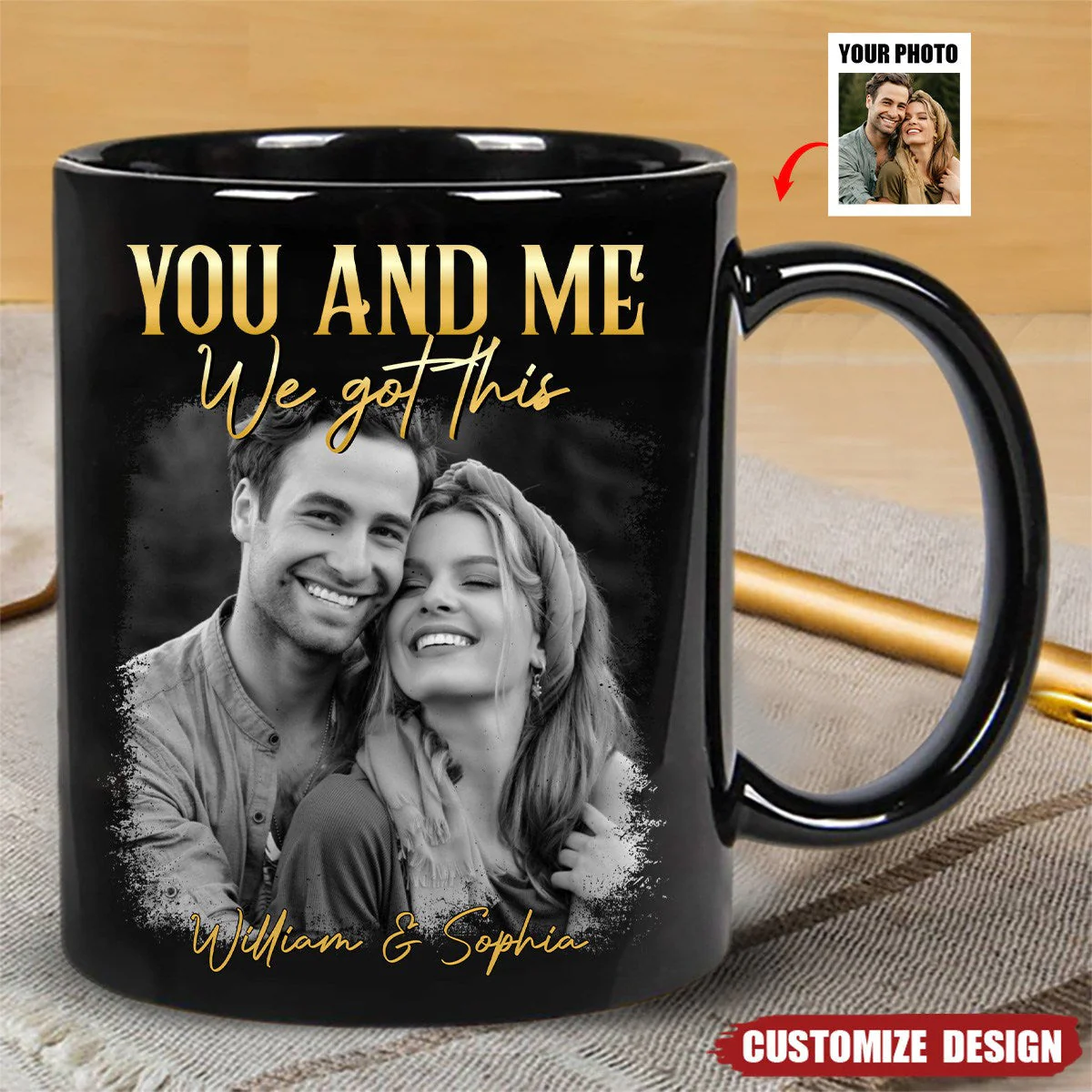 "You and Me – Personalized Couple Mug with Custom Photo and Heartfelt Message – Ideal Gift for Lovers, Couples, or Anniversaries" - Image 7