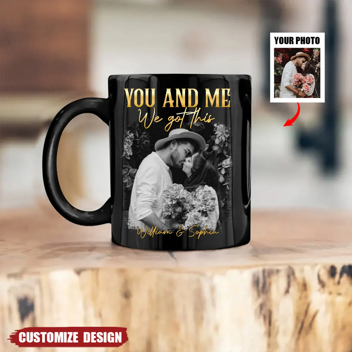 "You and Me – Personalized Couple Mug with Custom Photo and Heartfelt Message – Ideal Gift for Lovers, Couples, or Anniversaries" - Image 8