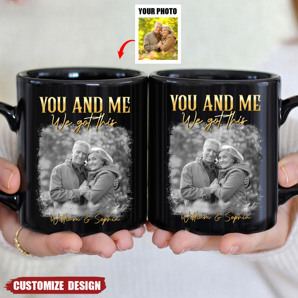 "You and Me – Personalized Couple Mug with Custom Photo and Heartfelt Message – Ideal Gift for Lovers, Couples, or Anniversaries" - Image 9