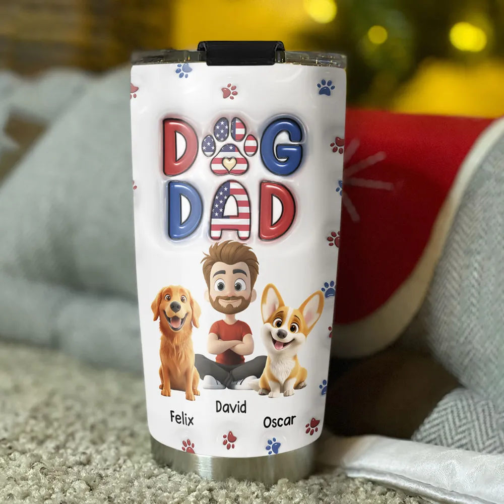 Cool Dog Dad Tumbler – Customizable Travel Mug for Dog Lovers – Perfect Gift for Dog Dads on Father’s Day or Birthdays - Image 5