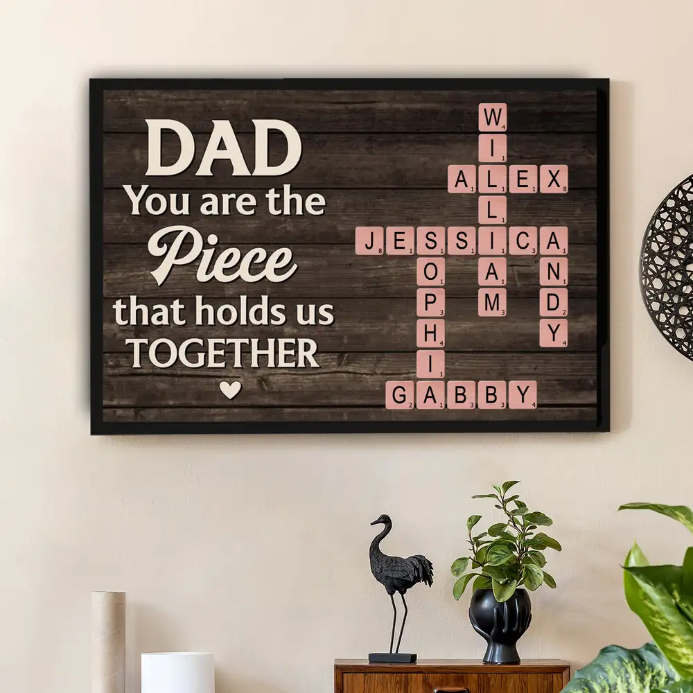 "You Hold Us Together" - Custom Scrabble Poster for Dad – Father's Day Gift - Image 3