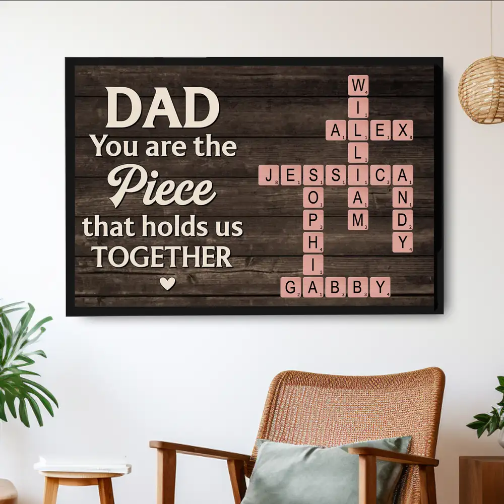"You Hold Us Together" - Custom Scrabble Poster for Dad – Father's Day Gift - Image 4