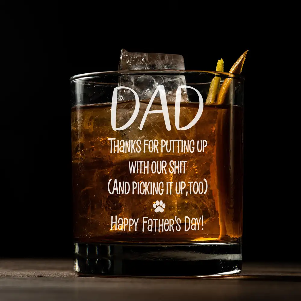 Best Dog Dad Ever – Personalized Whiskey Glass with Pup Illustration – Funny and Heartwarming Gift for Father’s Day - Image 6