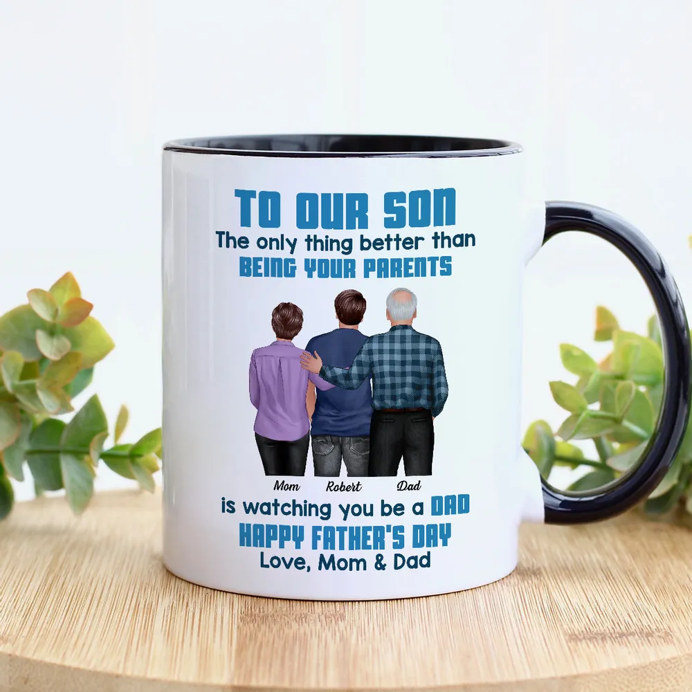 To My Son Back-View Hug Ceramic Mug – Watching You Be a Dad – Father’s Day Gift - Image 12