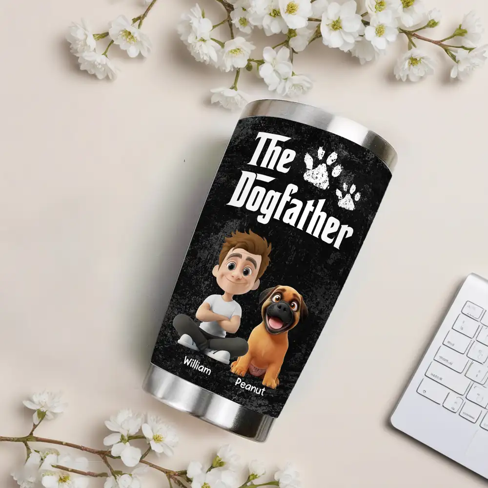 “The Dogfather” Insulated Travel Tumbler – Personalized Father’s Day Gift for Dog Dads - Image 3