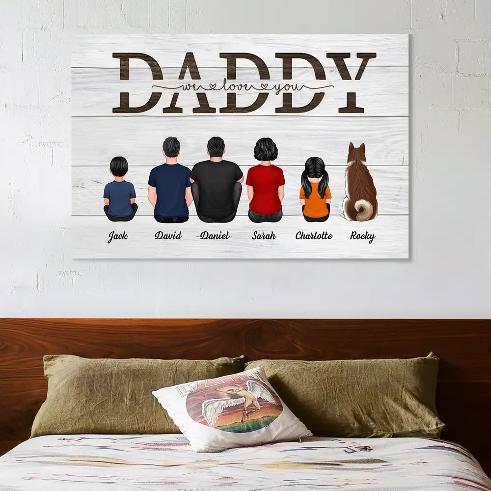 "Dad, We love you" – Personalized Poster for Father's Day – A Unique Family Gift for Dad - Image 2