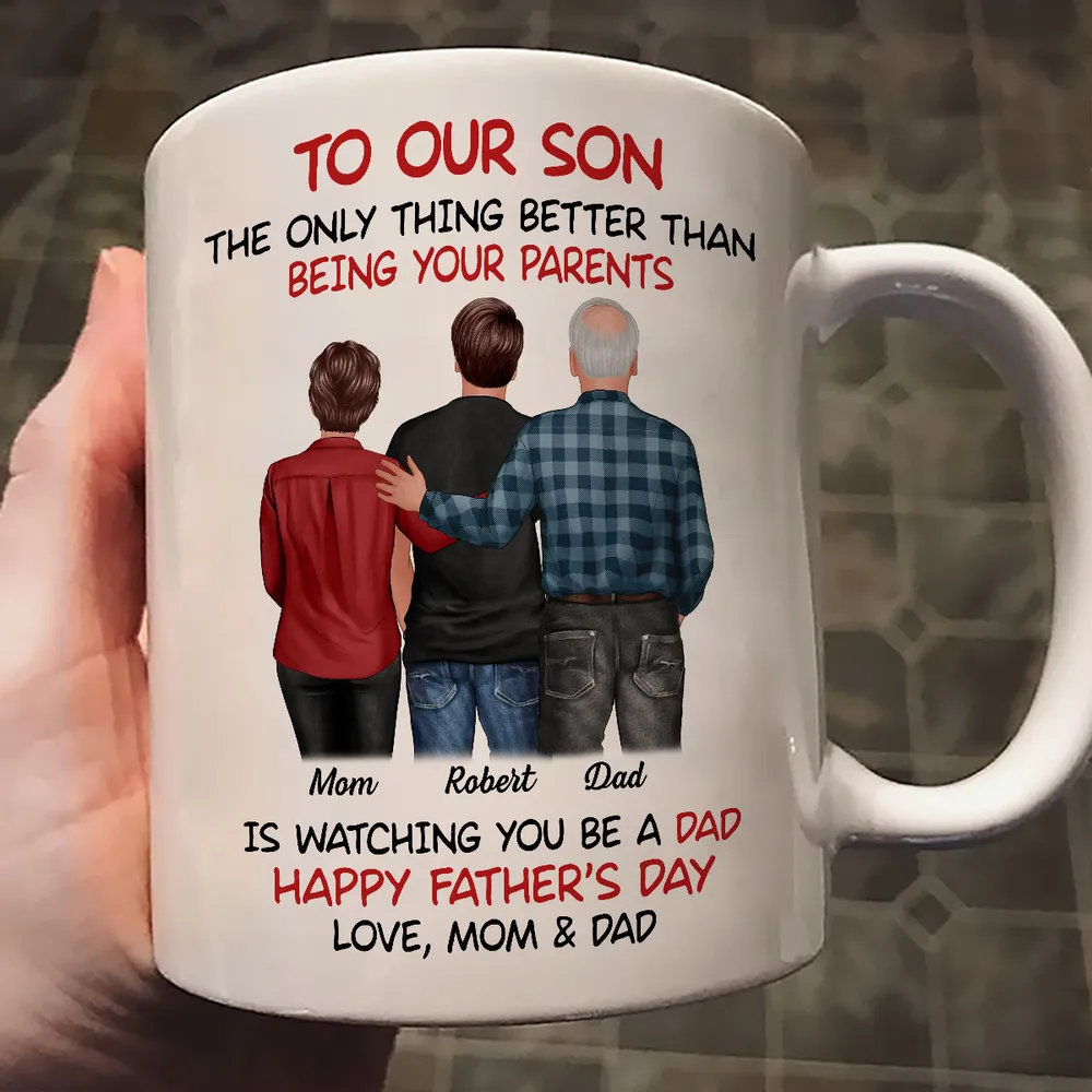 Mom-Dad-Son Back-View Keychain, Happy Trio Father’s Day Keepsake - Image 10