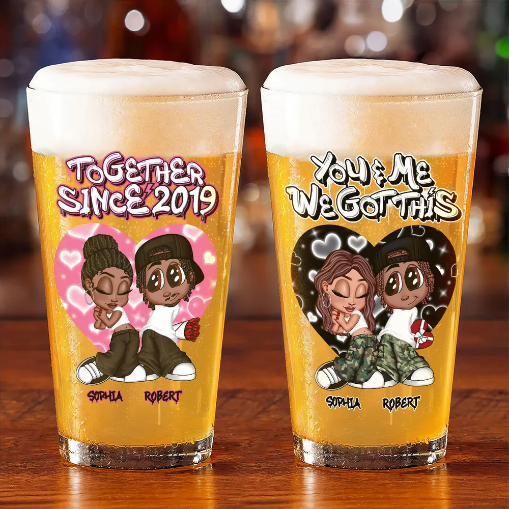 “You & Me We Got This” Personalized Beer Glass – Romantic Gift for Couples - Image 7