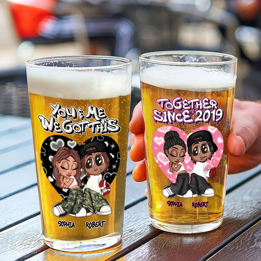 “You & Me We Got This” Personalized Beer Glass – Romantic Gift for Couples - Image 8