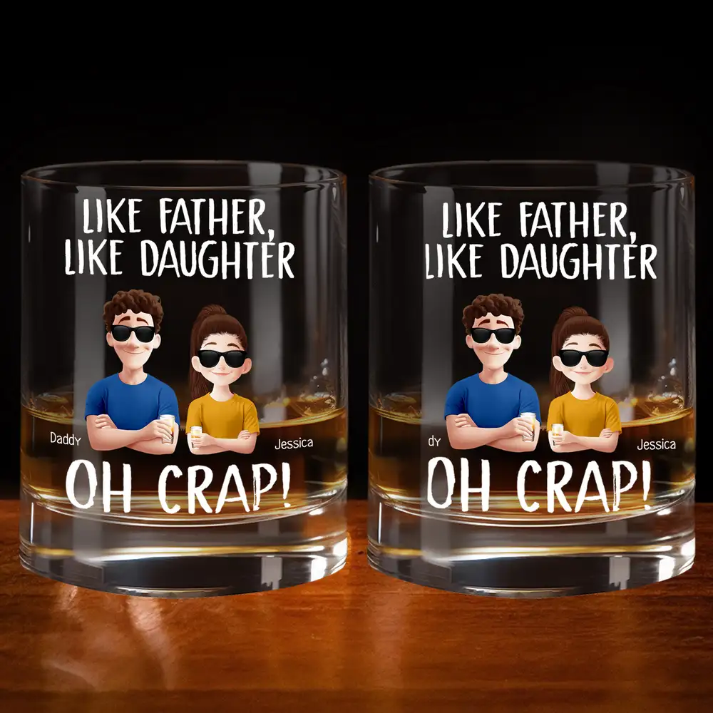 “Like Father, Like Daughter” Custom Whiskey Glass – Personalized Father-Daughter Gift - Image 2