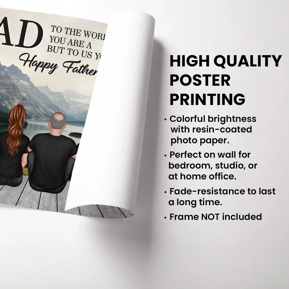 “Dad, You Are the World” Mountain Poster – Personalized Father’s Day Gift - Image 9
