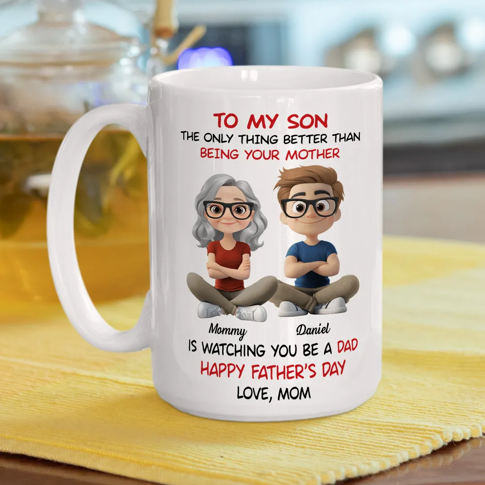 “To My Son” – Mom’s Quote “Watching You Be a Dad” with Custom Cartoon Characters - Image 11