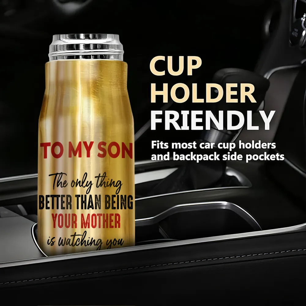 Personalized Bullet Tumbler – Mom’s Quote “Watching You Be a Dad,” Father’s Day Gift for Son - Image 8