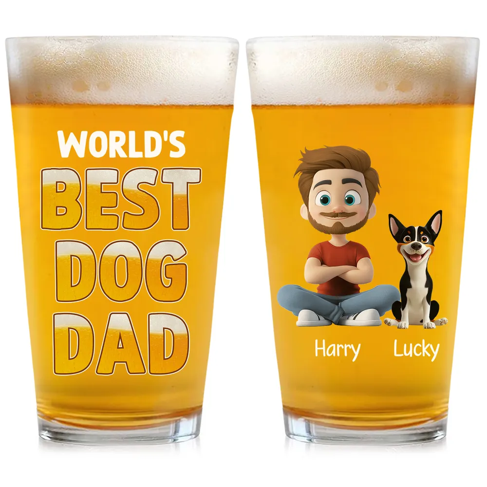 World's Best Dog Dad - Custom Beer Glass for Dog Dad – Perfect Gift for Dog Dads on Father’s Day or Birthdays - Image 5