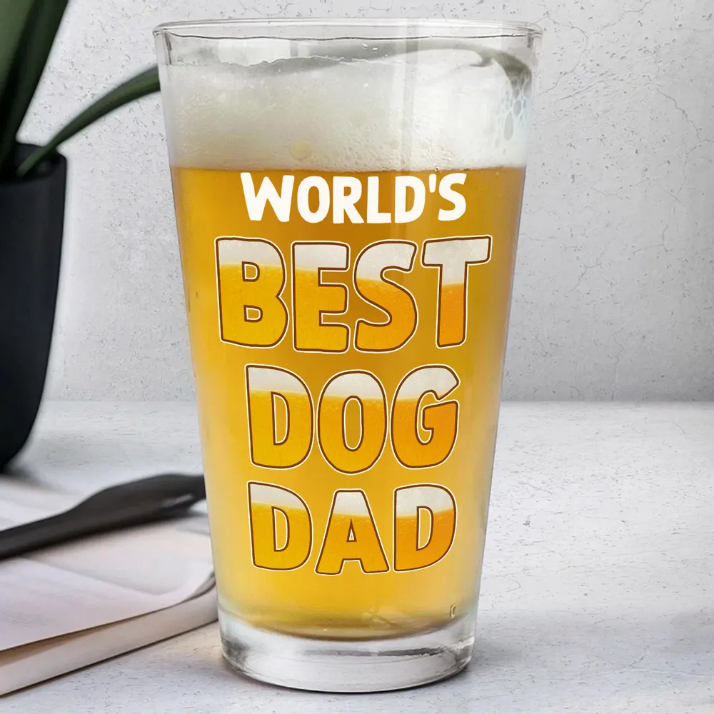 World's Best Dog Dad - Custom Beer Glass for Dog Dad – Perfect Gift for Dog Dads on Father’s Day or Birthdays - Image 6