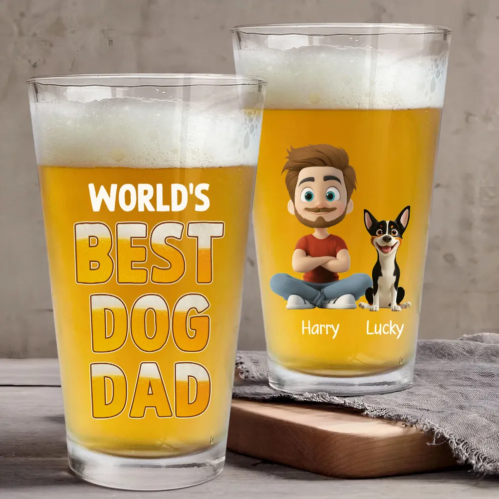 World's Best Dog Dad - Custom Beer Glass for Dog Dad – Perfect Gift for Dog Dads on Father’s Day or Birthdays - Image 7