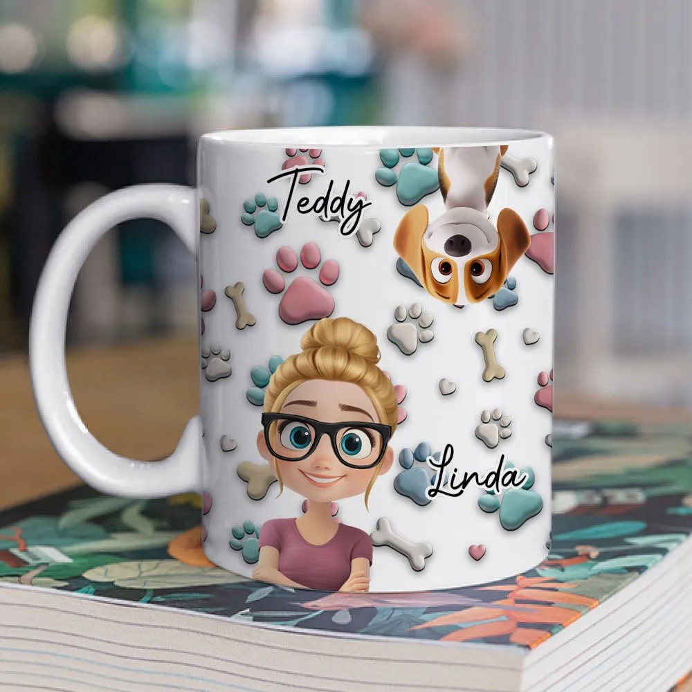 Personalized Ceramic Mug with Patriotic Paw-Print Design - Image 4