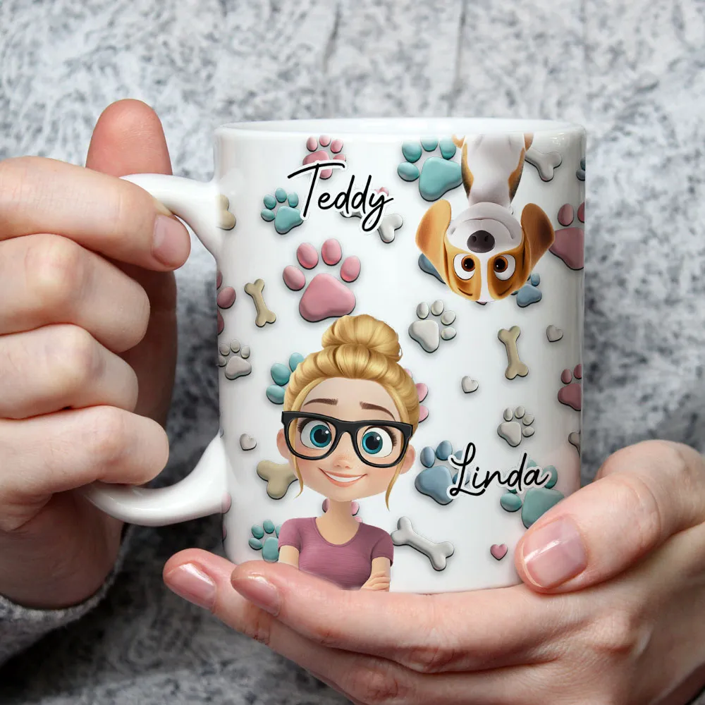 Personalized Ceramic Mug with Patriotic Paw-Print Design - Image 5