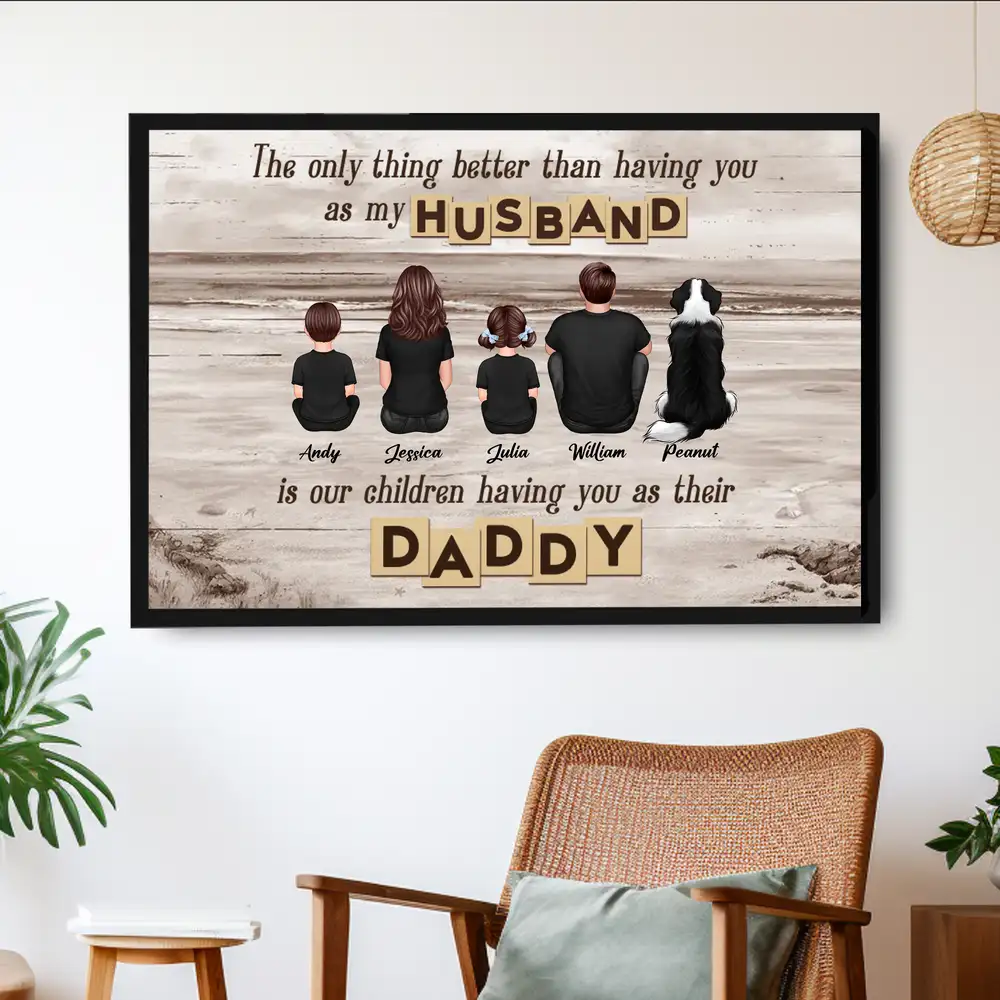"To the World, You Are a Dad, But to Us, You Are the World" Custom Family Poster – Personalized Father’s Day Gift - Image 2