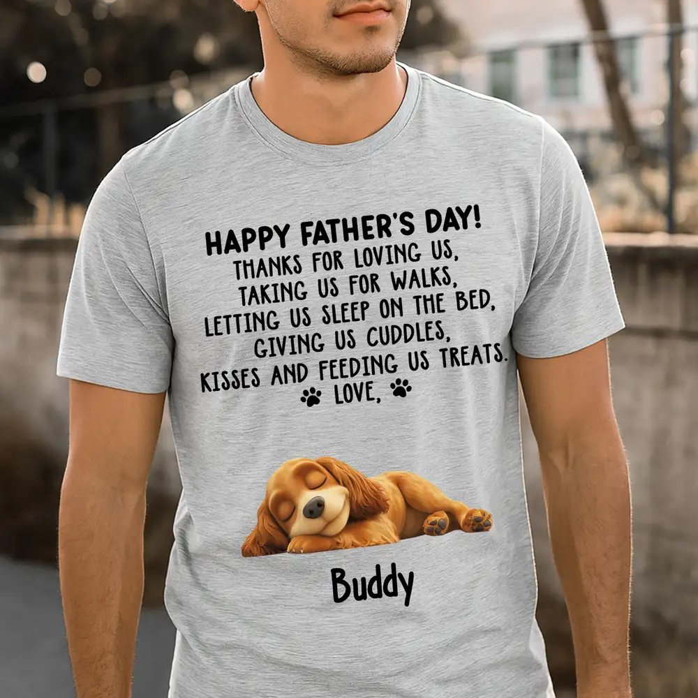 “Happy Father’s Day from Dog” Classic Tee – Personalized Shirt from Pet with Cute Beagle Design