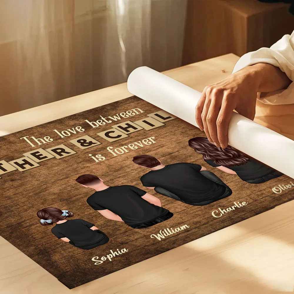 Custom Family Portrait Poster – Celebrating the Endless Bond Between Dad & Kids - Image 4