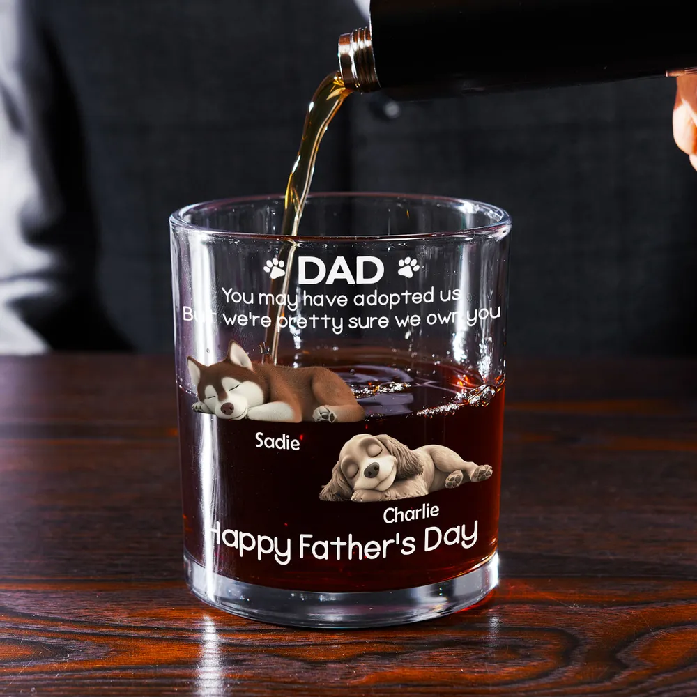 Custom Whiskey Glass – Sleeping Dogs & Names – Happy Father’s Day Gift for Dog-Loving Husband - Image 8