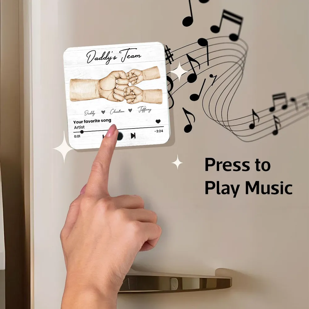Daddy's Team Custom Acrylic Music Magnet – A Special Father’s Day Gift for Dad or Husband - Image 3