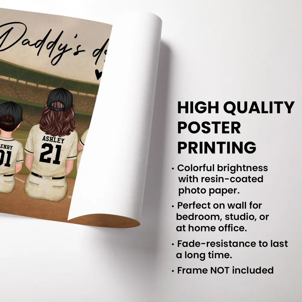 “Daddy’s Dream Team” Vintage Baseball Poster / Canvas – Heartfelt Father’s Day Gift for Dad - Image 5